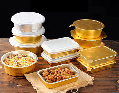 Disposable Restaurant Takeout Fast Food Aluminum Takeaway Food Baking  Dishes Plates Tray Box Foil Containers with Lid - China Aluminum Foil Food  Container, Aluminum Coil