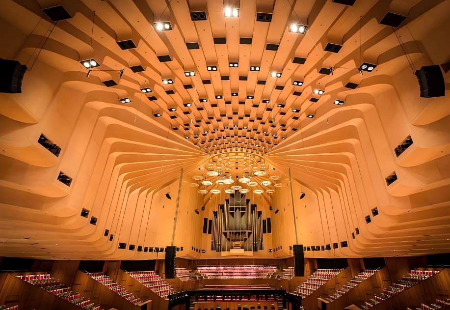 Perforated aluminum panels in the Sydney Opera House