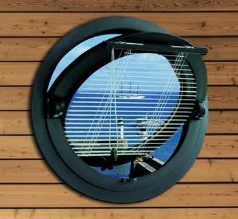 aluminium round window in boat