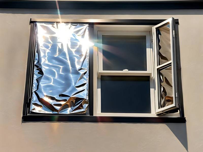 aluminum foil on windows to keep light out