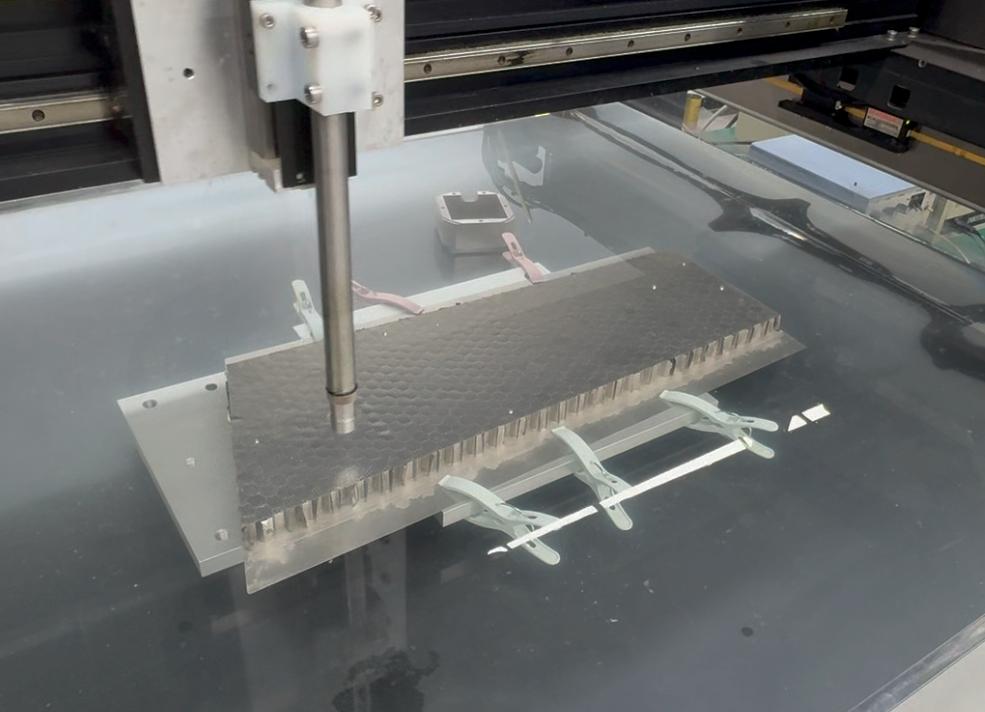 Ultrasonic scanning microscope inspection of aluminum honeycomb panels