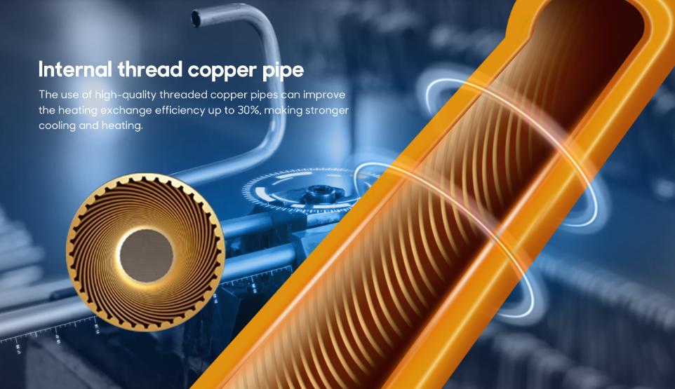 Internal thread copper pipe